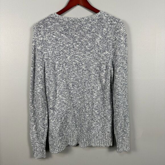 L.L. Bean Womens Large Grey Knit Sweater Pullover Warm Cotton Long Sleeve - Picture 4 of 4